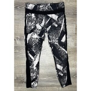 Lululemon Women's Leggings Mesh Black White Running Gym Size 6